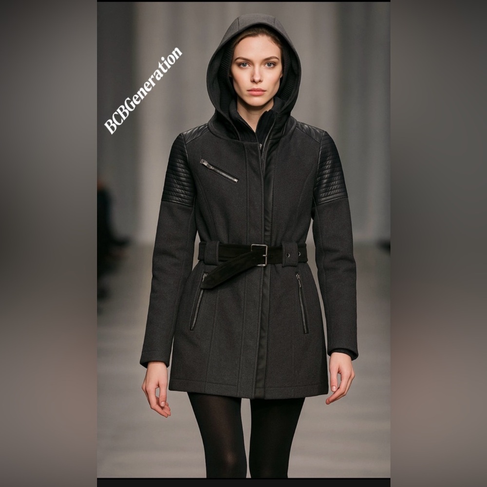 BCBGeneration Black Utility Jacket with Hood